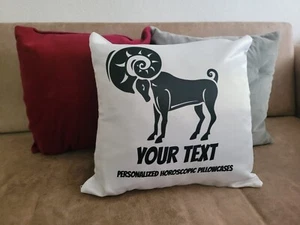 Personalized Zodiac Sign Named/Text Satin Zodiac Sign Pillow Case, decorative - Picture 1 of 24