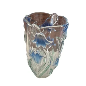Vintage Mikasa Crystal Blue Bell flower vase, wedding ,Easter Mothers day - Picture 1 of 8
