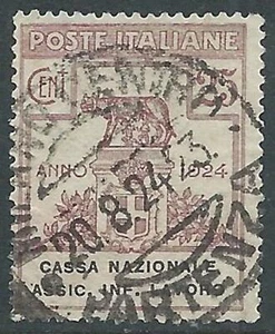 1924 REGNO ENTE PARASTATALE USATO ASSIC INF LAVORO 25 CENT SASSONE 19 - M48-9 - Picture 1 of 1