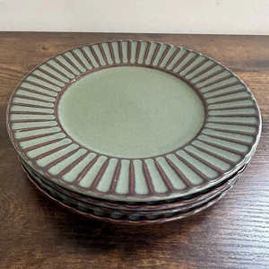 Tabletops Gallery Monroe Sage Green Stoneware Salad Plate Lot Of 4 - Picture 1 of 4
