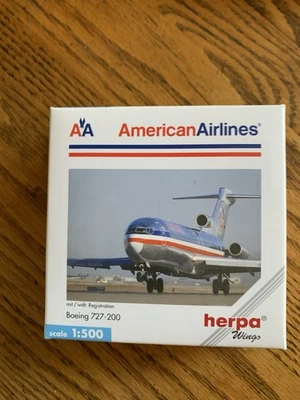 Herpa American Airlines Boeing 727-200  1/500 - Image 1 of 3