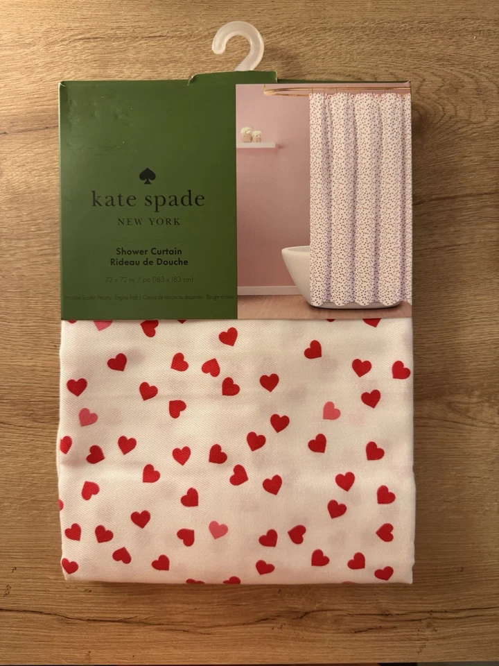 Kate Spade Cortina de Ducha Corazones 72x72 NUEVO Foto 1 de 1