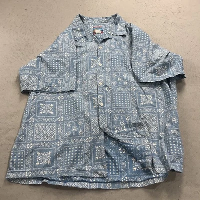 Camisa VINTAGE Reyn Spooner Para Hombres XL Azul Inside Out Hawaiana Joe Kealuhas Años 90 Foto 1 de 4