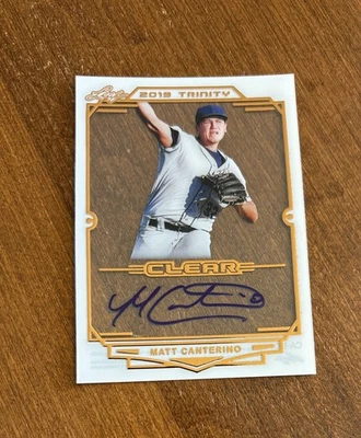 Matt Canterino 2019 Leaf Trinity: Clear Autographs Auto CA-MC1 Cincinnati Reds - Image 1 of 2