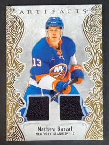 2025-26 UD Artifacts #127 Mathew Barzal Gold Material Dual Patch /199 (50J) - Picture 1 of 2