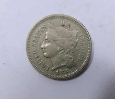 1872 United States 3 Cents Nickel Nicer Condition VERY SCARCE - Image 1 of 2