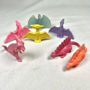 VTG Diener Dinosaurs Rubber Eraser Figures Pteranodon Glow In Dark Lot Of 7 - Picture 1 of 18