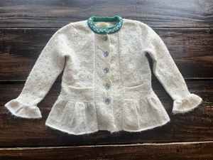 Matilda Jane Make Believe Warmest Wishes Cardigan Girls Size 2 Cream Holiday - Picture 1 of 3