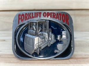 Gabelstaplerfahrer Gürtelschnalle 1997 C&J Inc Made in USA Zinn Metall - Bild 1 von 6