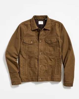 $348 NUEVO CON ETIQUETAS Chaqueta de Camionero Billy Reid XS Verde Oliva Para Hombre Moleskin Tupelo Luz Foto 1 de 4