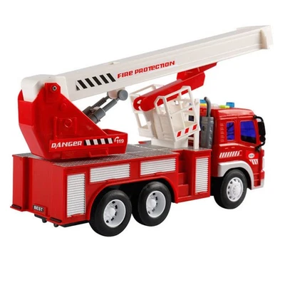 1:16 Sound And Light Fire Truck For Kids Children Toys Friction Driven Iner NY9 - Image 1 of 4