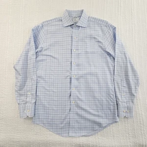 Brooks Brothers Regent Shirt Size 15 1/2 - 4/5 Blue Windowpane Button-Down EUC - Picture 1 of 17