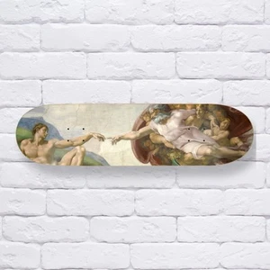 Skateboard Deck Wall Art The Creation Of Adam Michelangelo Custom Skateboard - Picture 1 of 2