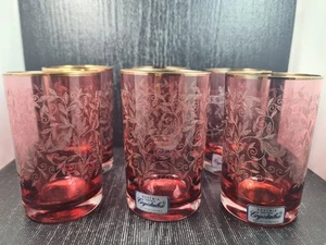 Moravske Sklarny Kveina Conf 5+1 Glasses 200Ml Ruby Color - Picture 1 of 5