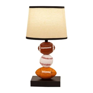 Kids Table Lamp, 14 Inch Football, Basketball & Baseball Design with Cute Lam... - Picture 1 of 6