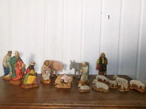 Ancien Crèche  Noel Santons Devineau Joseph Marie Jesus ane boeuf moutons 3 Rois - Picture 1 of 15