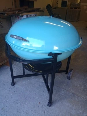 Parrilla para hervidor Weber "The Ranch" en azul Glen RARA para coleccionistas Foto 1 de 4