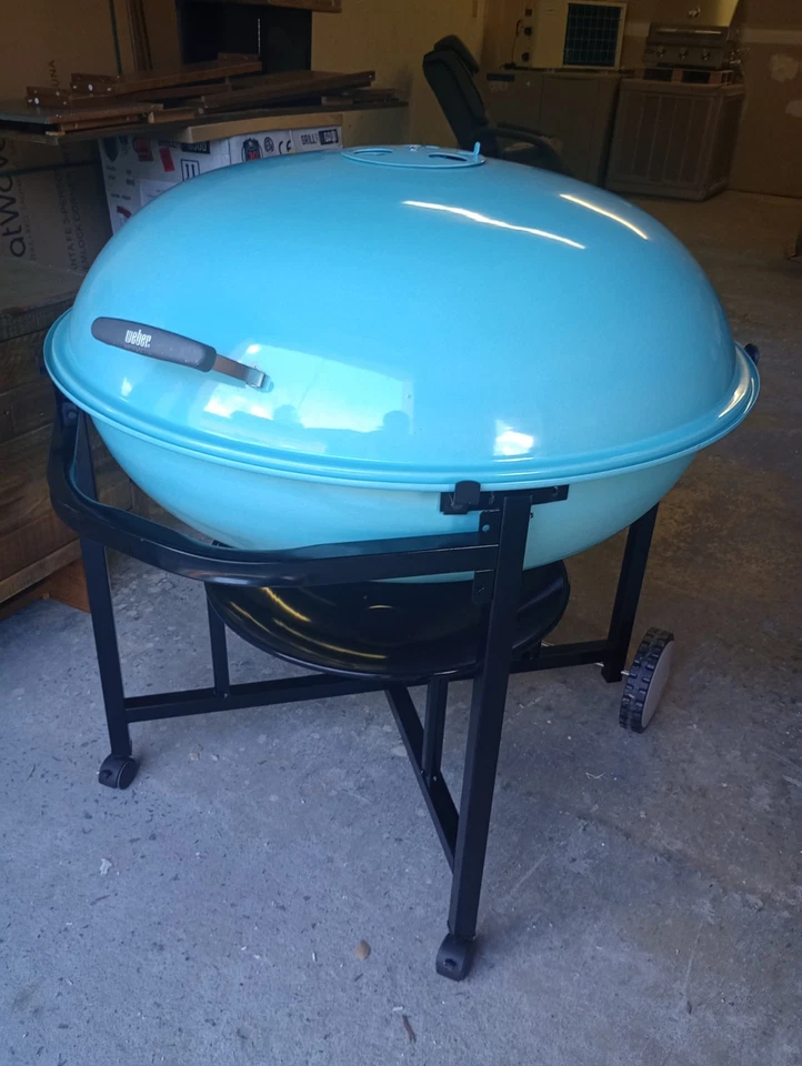 Parrilla para hervidor Weber "The Ranch" en azul Glen RARA para coleccionistas Foto 1 de 4