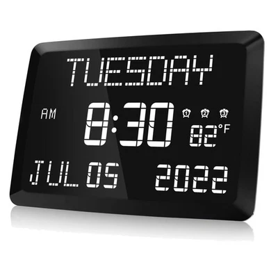 11.5" Digital Alarm Clock with Adjustable Brightness & USB Ports for Home - Image 1 of 4