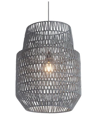 Lámpara de Techo Daydream, Hilo Tejido Poliéster Gris Patrón Zig Zag (23.6”x17.7”) Foto 1 de 3