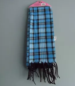 FLEECE SCARF BLUE W/ STRIPES /FOR EVERY AGE/UNISEX/MADE BY KALI & WINS - Picture 1 of 3