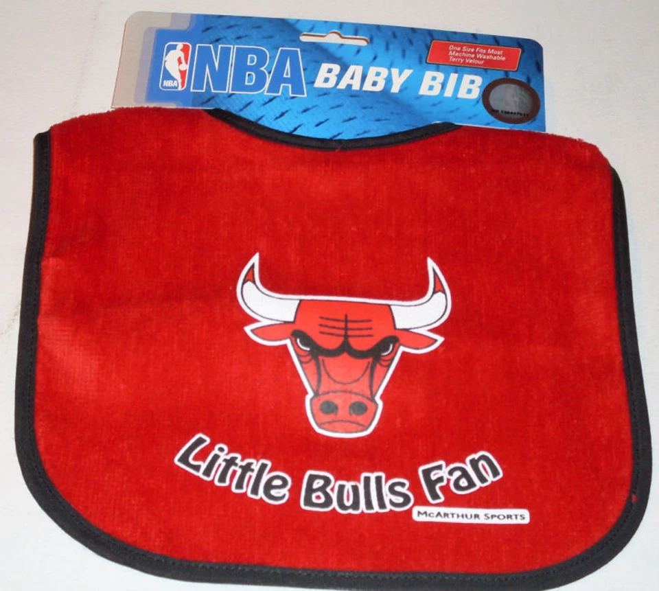 Babero de bebé NBA Little Chicago Bulls Fan rojo con ribete negro de WinCraft Foto 1 de 1