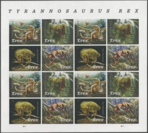 Sheet of 16 stamps - Scott 5410-13 - Forever - Tyrannosaurus Rex - 2019 - MNH - Picture 1 of 1