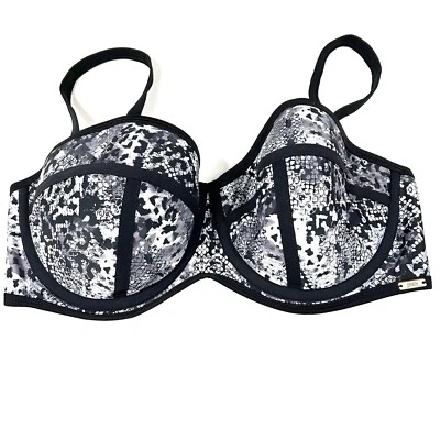 Top de bikini Panache 32E 32DD Bandeau Jolee SW1203 negro gris con aros #0324 Foto 1 de 4