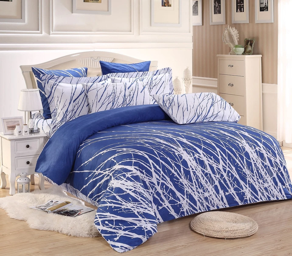 Juego de cama de algodón estampado ramas de árbol: juego de funda nórdica o juego de sábanas, todas las tallas Foto 1 de 1