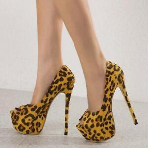 Chaussures à talons hauts pour femmes léopard pédalier talons hauts chaussures escarpins sexy talons de fête