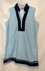 Simply Southern Sleeveless Dress Blue White Striped Girls Youth Medium - Picture 1 of 7