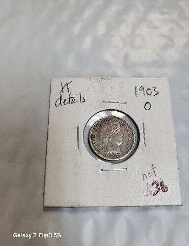 1903 O Barber Dime 10c Better Grade XF Details B228 Cover