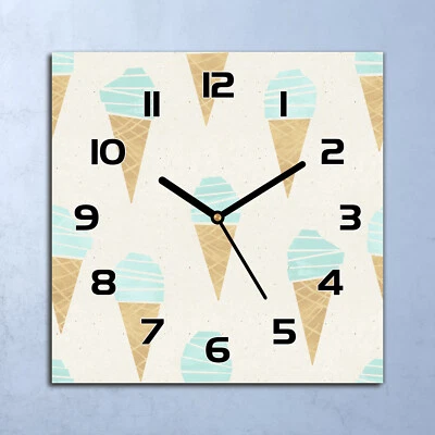 Horloge Murale En Verre moderne Cornet de glace 30x30 - Photo 1/4
