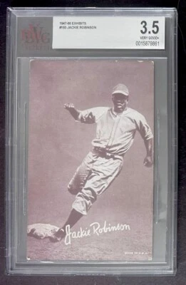 Jackie Robinson 1947-1966 Exhibits BVG 3.5 Brooklyn Dodgers HOF WS AS - Image 1 of 4