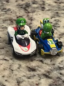 HOT WHEELS MARIO KART NINTENDO Luigi P-Wing & Yoshi Mach 8 Auto nie gespielt - Bild 1 von 3