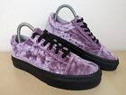 Vans Old Skool Velvet Trainers Womens Size Uk3 Lilac Lace Up Low Tops Great Co