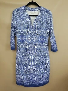 Coolibar Womens Blue 3/4 Sleeve  UPF 50+ Sz Small Tunic Paisley Dress - Picture 1 of 8