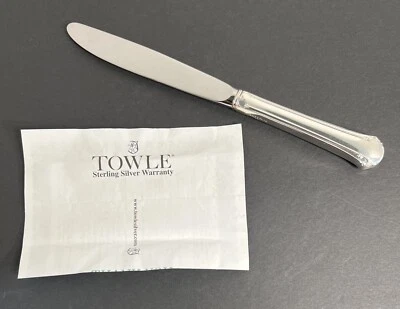"Cuchillo de lugar TOWLE Silversmiths - 1992 - Chippendale plata esterlina .925 8,75""" Foto 1 de 4