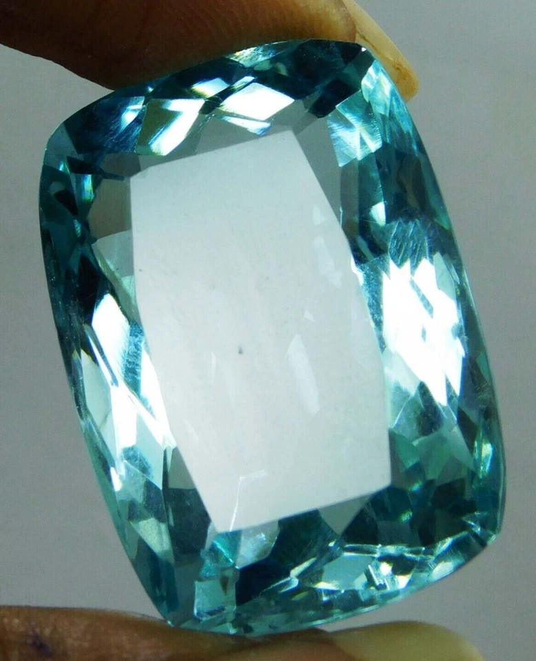 72.50ct. Aquamarine Madagascar Ocean Green Cushion Shape Loose Gemstone for Gift - Image 1 of 4