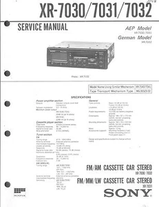 Manual de servicio original Sony para XR-7030 / 7031 / 7032 - Imagen 1 de 1