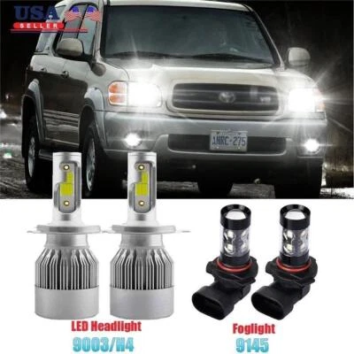 For Toyota Sequoia 2001-2007 -4pc Combo 6000K LED Headlight Bulb + Fog Light Kit - Image 1 of 4