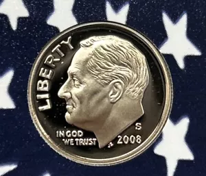 Moneda de diez centavos Roosevelt 2008 S revestida a prueba de juego de prueba con envío gratuito - Imagen 1 de 2