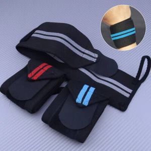 Weight Lifting Straps Gym Bodybuilding Wrist Support Bandage Knee Wrap Sport - Picture 1 of 8