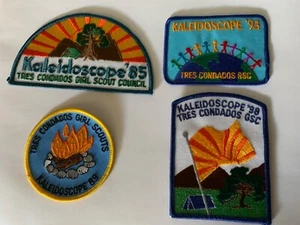 4 New Girl Scouts Tres Condados Kaleidoscope Patches 1985+'89+'93+'98/SURGERY $$ - Bild 1 von 2