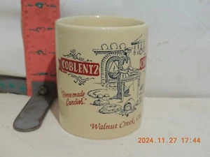 COBLENTZ CHOCOLATES, WALNUT CREEK, OHIO ADVERTISING MUG - NO DAMAGE - Picture 1 of 2