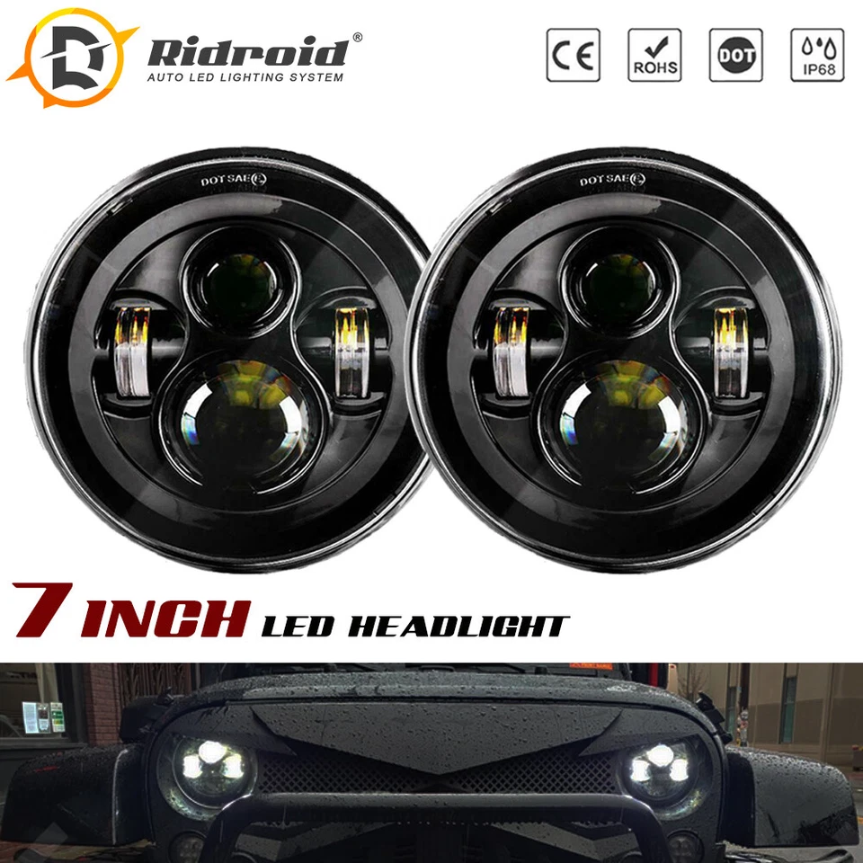 7inch Round Sealed LED Headlights For Dodge B100 B200 B300 Van 1971-1974 Pickup - Image 1 of 4