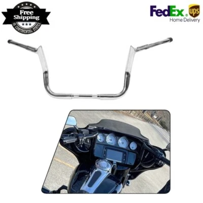 Chrome 10" For Harley Street Electra Glide Meathook Bars Handlebar - Imagem 1 de 4