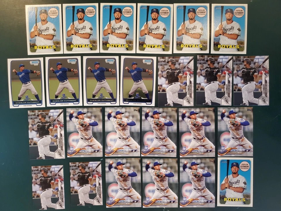 CHESLOR CUTHBERT - Lot of (25) cards - 2012-2020 Topps Bowman ROYALS WHITE SOX - Image 1 of 1