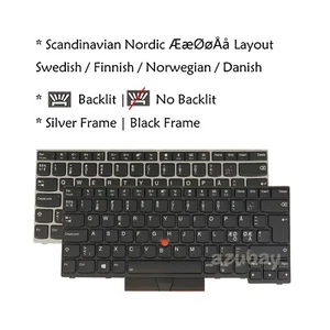 Teclado nórdico para Lenovo Thinkpad E480 E485 E490 E495 T480s T490 T495 retroiluminado - Imagen 1 de 24