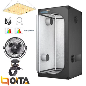 Growbox Komplettset LED 80x80x160 Gewächshaus Growtent Zuchtzelt + 85W Light&Fan - Bild 1 von 11